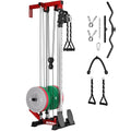 Wall Mount Cable Station, WM1 Cable Crossover Machine with 17 Positions, High and Low Cable Crossover Machine with Removable Footplate for Garage Home Gym - style: 120LBS Colored Home Gym Package RD