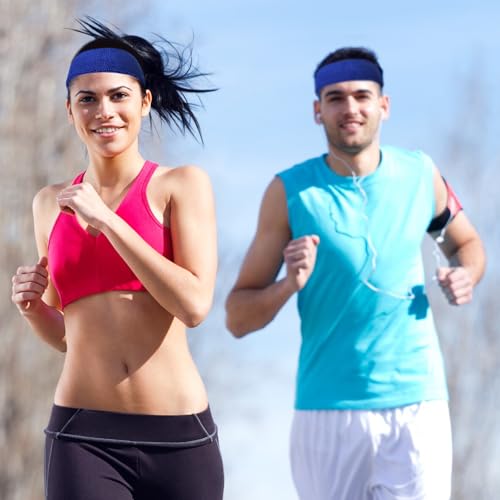 2 Pack Sweat Band, Sweat Bands Headbands for Men, Women, Sports, Tennis, Running, Gym, Workout - color: DarkBlue
