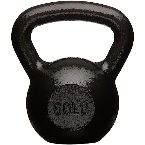 Amazon Basics Cast Iron Kettlebell for Strength Training, Textured Wide Handle, Black