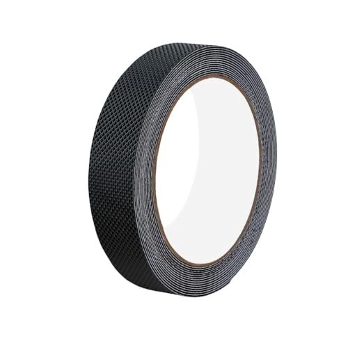 Rubber Grip Tape (1" x 18 ft), Non-Abrasive Waterproof & Anti-Slip Cushion Pad, Enhances Friction at Contact Points for Safer Handles or Contact Surfaces - color: Black