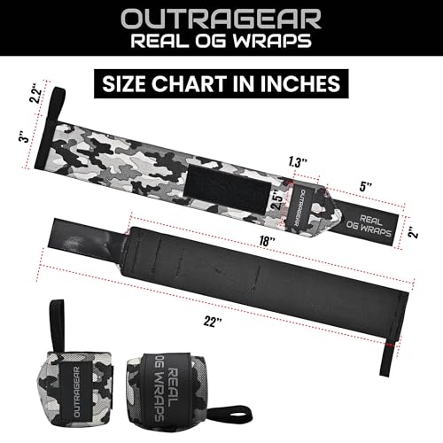 18" OG-Grade Wrist Wraps for Weightlifting – Heavy Duty Wrist Support with Thumb Loop & Lockdown Strap – Wrist Straps for Powerlifting, Bench Press & Gym Training - style: Stone Core