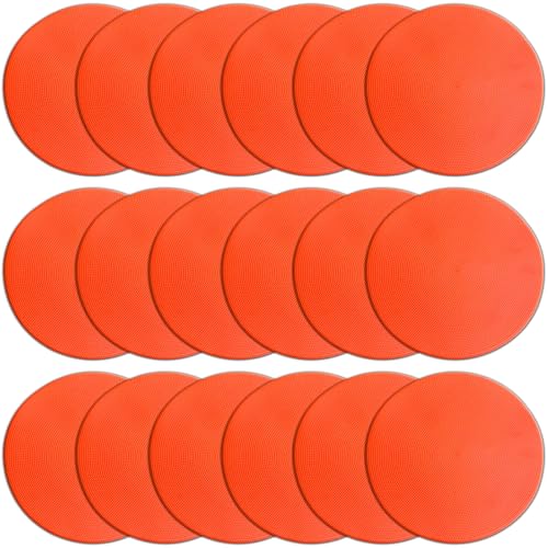 Poly Spot Markers 4 inch/9 inch Non-Slip Rubber Agility Training Markers Floor Dots Flat Field Cones for Football, Soccer, Basketball, School Exercise Drills, Dance Practice - color: Orange Red, size: 9 inch