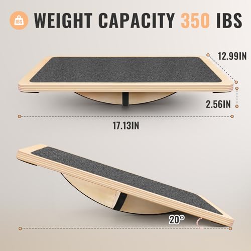 Balance Board Professional Wobble Board for Adults Anti-Slip 350LBS Balance Boards for Physical Therapy Standing Desk Core Strength Wooden Balance Board Rocker Board - color: 360° Balance Board