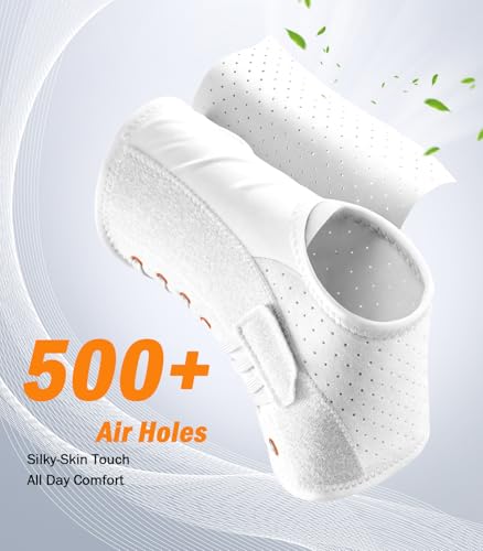 Slim-Fit Ankle Brace for Sprained Ankle, Quick Lace Up Ankle Support for Women Men with 2 Auto-Shaped Pads, Air Fabric Cool Ankle Stabilizer for Injury Recover, Running,Sports,White，XL - color: White/Orange, size: XL(Ankle size:14"-15")