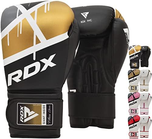 RDX Boxing Gloves EGO, Sparring Muay Thai Kickboxing MMA Heavy Training Mitts, Maya Hide Leather, Ventilated, Long Support, Punching Bag Workout Pads, Men Women Adult 8 10 12 14 16 oz - color: BLACK, size: 10OZ