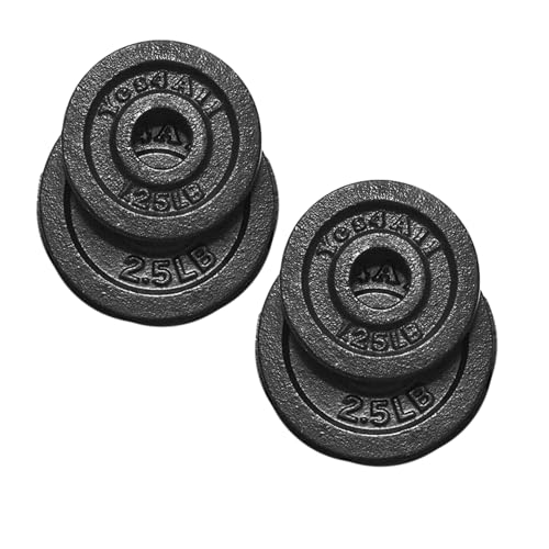 Yes4All Cast Iron Weight Plates, 1.15-Inch Standard Hole Weight Plate Set of 4 & 8, Fits Dumbbell Handles for Strength Training, Weightlifting & Home Gym Workouts - size: 7.5lb in Total (2x1.25lb + 2x1.5lb)