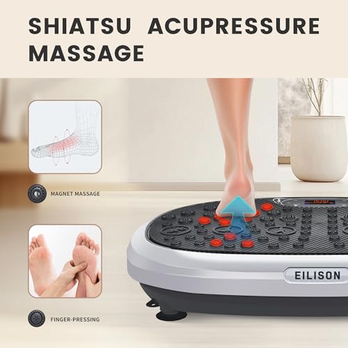 EILISON FitMaxx 3D XL Vibration Plate Exercise Machine - Whole Body Workout Vibration Platform w/Loop Bands - Lymphatic Drainage Machine for Weight Loss, Shaping, Recovery