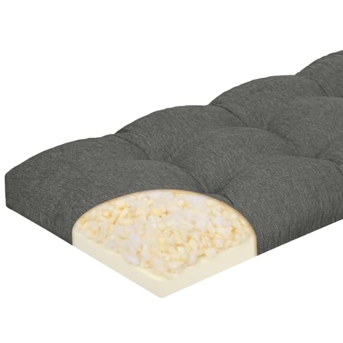 baibu 40 Inch Memory Foam Bench Cushion, Dual-Layer Patent Design Non-Slip Indoor Bench Cushion with Ties, 40x15x3Inch, Dark Grey - color: Dark Grey, size: 40x15x3 Inch (Pack of 1)