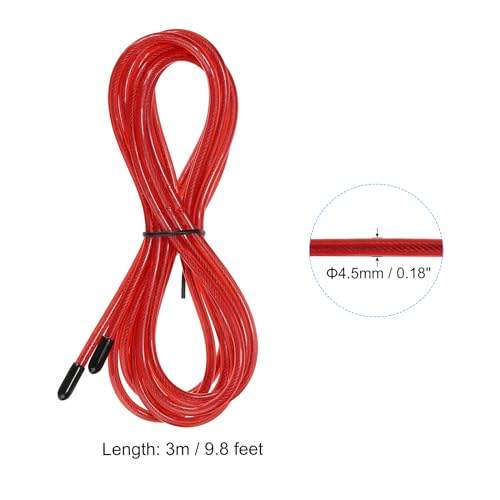 PATIKIL Speed Jump Rope Replacement Cable Professional Skipping Rope Replacement for High-Speed Jump Ropes - color: Red