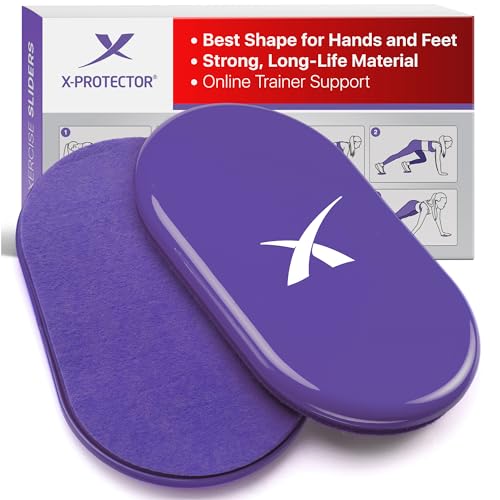 X-Protector Sliders for Working Out - 2 PCS - Double-Sided Exercise Sliders for Hard & Carpeted Floors - Gliders for Exercising! - color: Purple