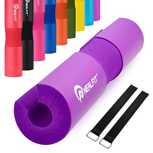 NEALFIT Barbell Pad Squat Pad for Squats—Squat Bar Pad—Great for Weightlifting,Lunges and Hip Thrusts—Foam Sponge Pad—Fit Standard and Olympic Bars Perfectly - color: Purple