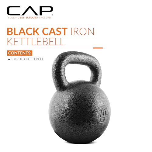 CAP Barbell Cast Iron Kettlebell - Singles and Sets, Multiple Weight Choices - size: 70.0 Pounds