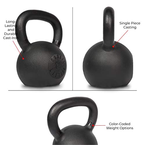 Kettlebell Made for CrossFit & Gym Workouts - Real Cast Iron for Strength Training by Nordic Lifting