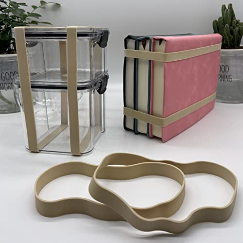 AMUU Rubber Bands Thick Size #107 Wide 30 Pack Big Elastics Bands Large Long Rubber Bands for Office Supply File Folders Box Books Gifts Notebook(7" x 5/8") - color: Light brown
