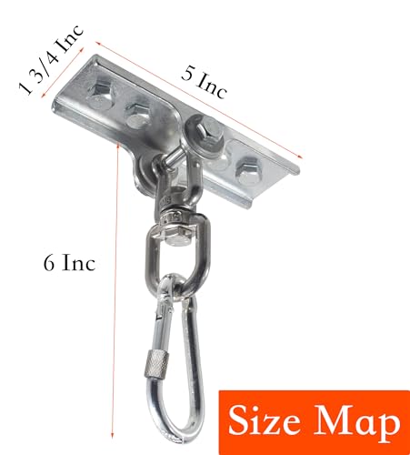 Silver Heavy Duty Punching Bag Hanger with 360° Swivel, Reinforced Steel Heavy Bag Ceiling Mount Holds 300 lbs for Boxing, MMA & Home Gym, Professional Punching Bag Mount - color: Silver 1 PCS