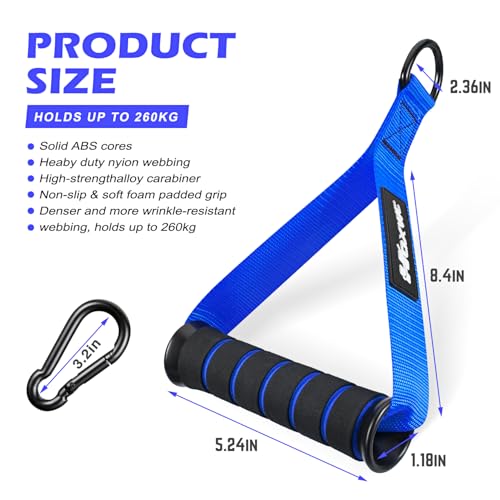 HOXWC Cable Handles Gym Equipment, Heavy Duty Resistance Band Handles, Replacement Exercise Handles for Cable Machine, Pulley System, Strength Trainer, Pull Down Workout, Home Gym Cable Attachments - color: Blue