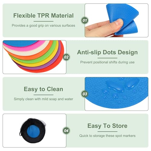 Spot Markers, Poly Spot Marker for Agility Training Floor Dots Non Slip Flat Field Cones - color: Blue, size: 10 cm/3.9inch