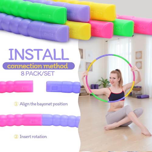 Vinsot Detachable Plastic Hoops for Kids, Adjustable Exercise Hoops Equipment for Sports, Dance, Outdoor Games, Parties and Pet Training - color: Multicolor