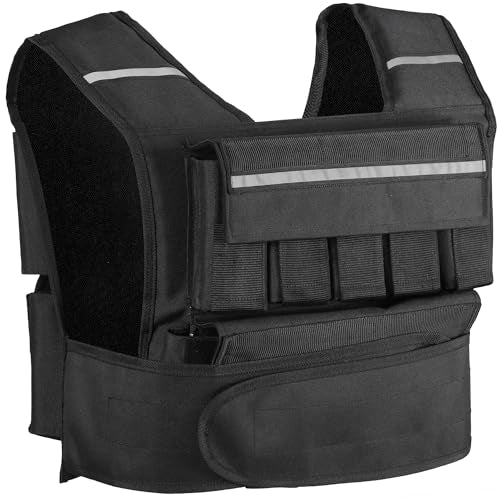 F2C Adjustable Weighted Vest 30lb / 40lb / 60lb, Removable Sandbag Weight Vest for Men Women, Running Walking Rucking, Strength & Fitness Training Vest with Reflective Strips - size: 60 lbs