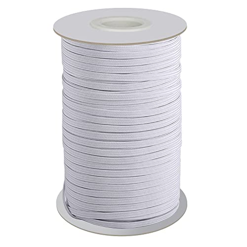 Lydia's Deal Elastic Cord 1/8 Inch (3MM) x 50 Yards White, Stretch Elastic String for Sewing, Crafts, Jewelry, Beading, Mask Ear Loop, Strong & Soft Elastic Roll - color: White, size: 1/8 Inch * 50 Yards