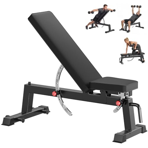 HANDBODE Adjustable Weight Bench for Full Body Workout, 1500 LBS Weight Capacity Bench Press Bench of Home Gym Strength Training, Incline Upright Flat Utility Workout Bench with Fast Adjustment - color: 1500 Weight Bench