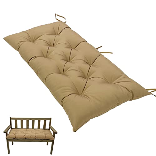 SEAHOME Indoor/Outdoor Bench Cushion,Waterproof Swing Seat Cushion,Outdoor Chair Cuhion,for Lounger Garden Furniture Patio Loveseat Bench (39.4" x 19.7", Khaki) - color: Khaki, size: 39.4" x 19.7"