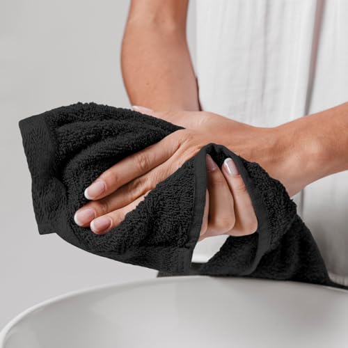 50 PK Saloon Towel Black - color: Black, size: Hand Towel Pack of 50 (16 x 26 inches)