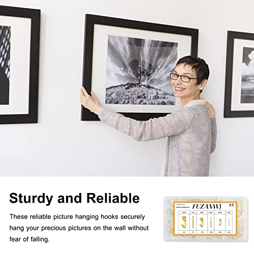 50pcs Picture Hangers with Different Sizes, Heavy Duty 30-100lbs Picture Hanging Hooks with Nails, Wall Hangers,Picture Hooks,Professional Plaster Picture Hanging Kit for Wooden Wall or Drywall - size: Gold 30-100lbs