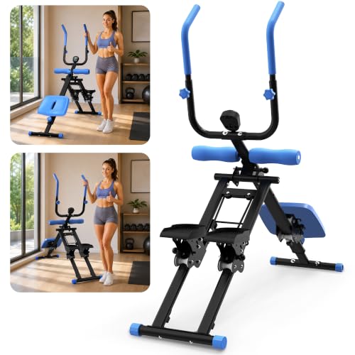 KINMAC 2 in 1 Stair Stepper & Ab Workout Machine - Multi-Function Trainer-Upgrade High-Efficiency Stairmaster & Ab Trainer Machine Full-Body Exercise Equipment for Home Gym Exercise - color: Black Blue