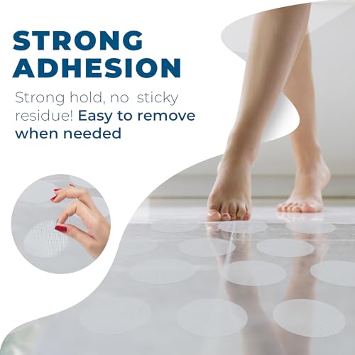 Anti-Slip Shower Stickers - Help Reduce Slipping in Bathtub & Shower, Clear Non-Slip Bath Strips, Strong Adhesive Bathtub Appliques Suitable for Homes with Kids, Adults & Seniors - 24 Pcs - Homergy - size: Round