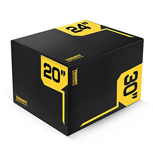 ToughFit Plyo Box - 3 in 1 Foam Plyometric Box - Jump Box for MMA, Crossfit - Adjustment Height Plyometric Jump Box for Home Gym - PVC Cover Platform & High-Density Workout Box - style: Large - 30"x24"x20"
