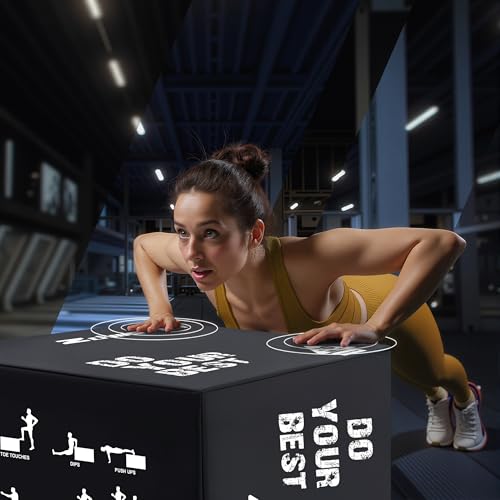 Zoomster 3-in-1 Foam Plyometric Box, Heavy-Duty Soft Plyo Jump Box with 450lbs Capacity, Reinforced Thick PVC & High-Density EPE Foam for Box Jumps, Home Gym, HIIT & Strength Training - size: 20 X 24 X 30inch