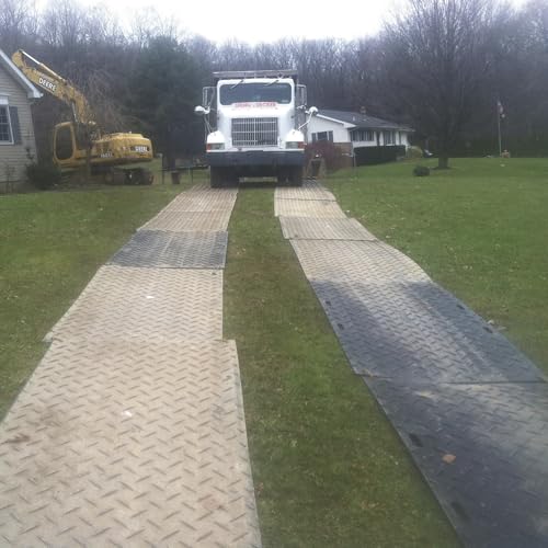 Checkers Ground Protection Mat, 1/2 in Thickness, High Density Polyethylene, Black AM38-1 Each - color: Black, size: 96"L x 36"W x 0.5"Th