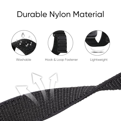 6 Pack Sport Nylon Loop Band Compatible with Apple Watch Band 38mm 40mm 41mm 42mm 44mm 45mm 46mm 49mm for Women Men, Adjustable Breathable Braided Straps for iWatch Series 11/10/9/8/7/6/5/4/3/SE/Ultra - color: Black/Dark Blue/Wistaria/Pitaya/Neon Pink/Mar