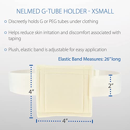 NelMed G-Tube Holder Belt for PEG & Feeding Tubes, Adjustable, Washable, XS | Securely holds G and PEG tubes without tape. Adjustable, washable and not made with natural rubber latex. - size: XSmall (24-30 Inch)
