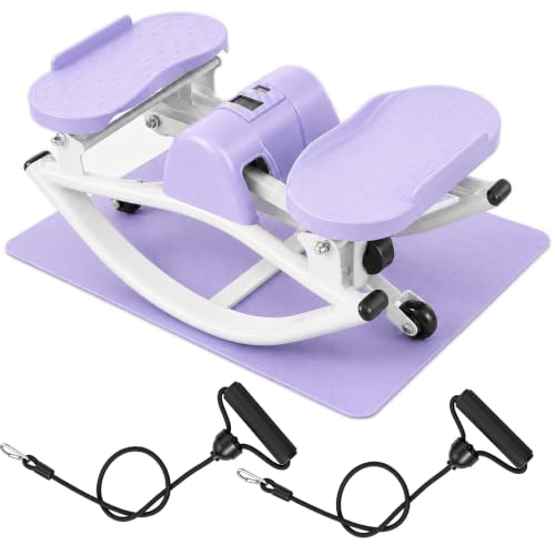 Rock Fitness Stepper, Portable Step Rocker Side to Side at Home, Aerobic Workout Machine Fitness Equipment Suitable for Apartment and Dormitory - color: Purple