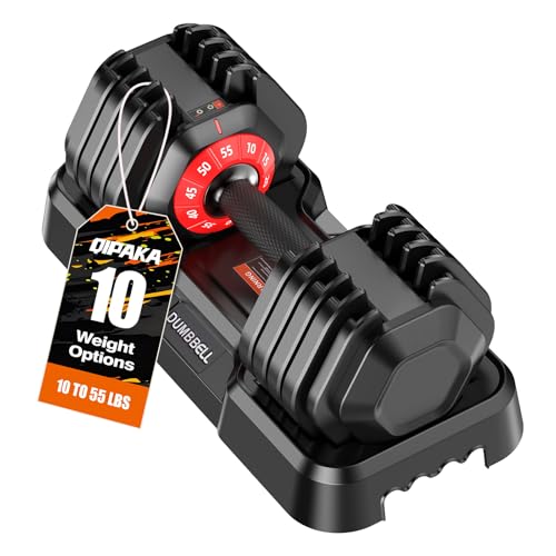 Adjustable Dumbbells Set All in One Free Weights Set for Home Gym | 25/26.5/52.5/55/85lbs Weights Dumbbells Set, 1 Sec Adjust Weights with Anti-Slip Handle for Home Fitness - color: 55lb-single