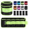 Fragraim Adjustable Ankle Weights 1-3/4/5/6/8/10/12/15/20 LBS Pair with Removable Weight for Jogging, Gymnastics, Aerobics, Physical Therapy - color: Green, style: 2 lbs each( 4 lbs pair)