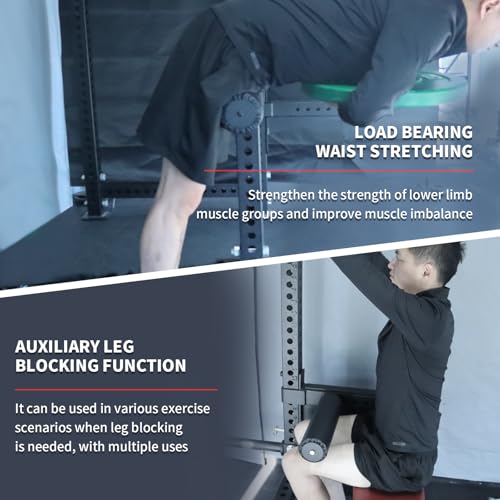 Single Leg Squat Roller/Nordic Hamstring Curl for Squat Rack Power Rack Attachments, Bulgarian Split Squat for Workout Esquipment Home Gym Accessories - size: Foam diameter 3" / 75mm ，1" / 26mm aperture