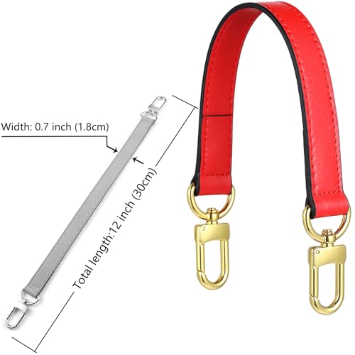 Genuine leather purse Handle compatible with Neonoe for Metis Noe BB NM Beaubourg Hobo - color: Red-purse Handles