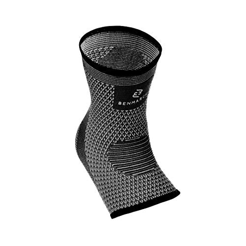 Benmarck Achilles Tendon Support Brace, Plantar Fasciitis Sock, Ankle Compression Sleeve For Running, Tendonitis and Flat Feet Relief - color: Gray Black