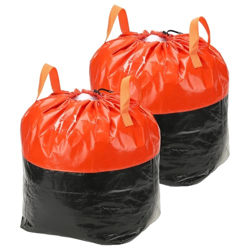 uxcell 2Pcs Extra Large Moving Bags, 20 x 18 x 24.4" Heavy Duty Woven Clothes Storage Totes Waterproof Packing Bags with Elastic Band and Handle for Home Camping Packing Quilts, Orange - color: Orange, size: 20.1 x 18 x 24.4"