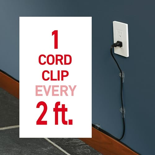 Command Round Cord Clips, Damage-Free Hanging Cable Clips, No Tools Wall Clips for Hanging Electrical Cables of Christmas Decorations, 13 Clear Cord Clips and 16 Command Strips - size: 13 Clips, 16 Strips