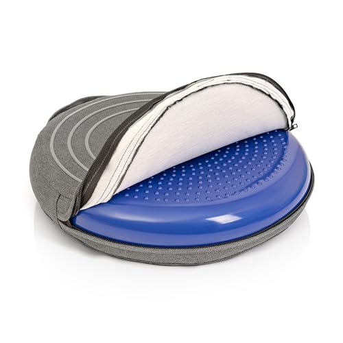 Wobble Cushion Balance Disc - Wobble Disc & Wiggle Seat, Balance Pads for Physical Therapy, Wobble Disk, Sensory Room Equipment - Wobble Seat - color: W Cover - Dark Gray