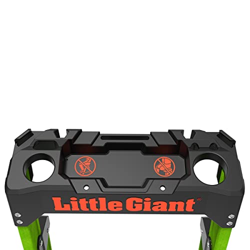 Little Giant Ladders, MightyLite 2.0, 8' Stepladder with Ground Cue, Fiberglass, Type IAA, 375 lbs Weight Rating, (15408-001), Green - size: 8 Ft.