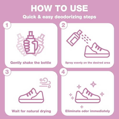Air Jungles Shoe Deodorizer Spray 2 Oz 2-Pack, Flora Bliss Odor Eliminator | Travel Size, Up To 300 Sprays Each, Smell Remover Footwear Freshener For Sneaker, Boot, Locker & Gym Bag