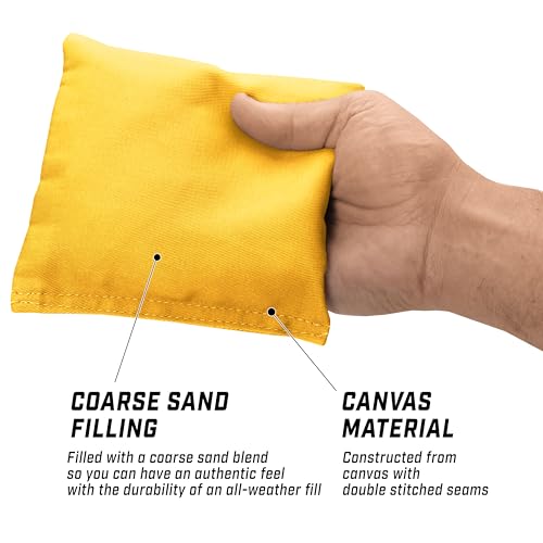 GoSports Classic Cornhole Bean Bags Set of 4-16 Colors Available - Regulation All Weather, Mix and Match - color: Yellow