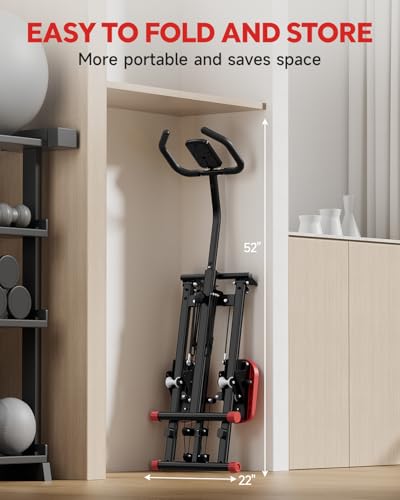 Stair Stepper for Home, 3-Level Resistance Stair Stepper, Foldable Compact Design with LCD Display & Enlarged Non-Slip Pedals, Full Body Toning Fitness Machine