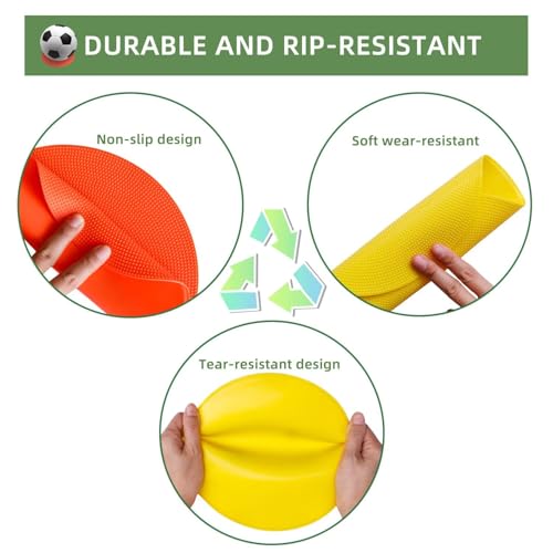 Spot Markers 4 Inch 9 Inch Non Slip Rubber Floor Markers Flat Field Cones Poly Dots for Classroom Dance Sports Soccer Basketball Speed Agility Training - style: 6inch 20pcs 5colors