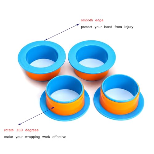 2 Pairs Stretch Wrap Dispenser, Shrink Wrap Handle, Stretch Wrap Holder Stretch Film Wrap for Shipping, Pallet, Packing and Moving Supplies, Plastic Hand Saver Fit for 3 Inch Core